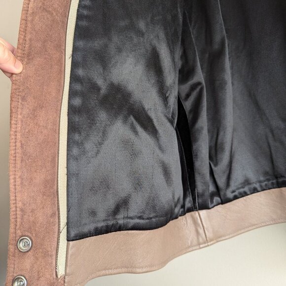 Vintage leather shawl collar bomber jacket - Picture 6 of 9